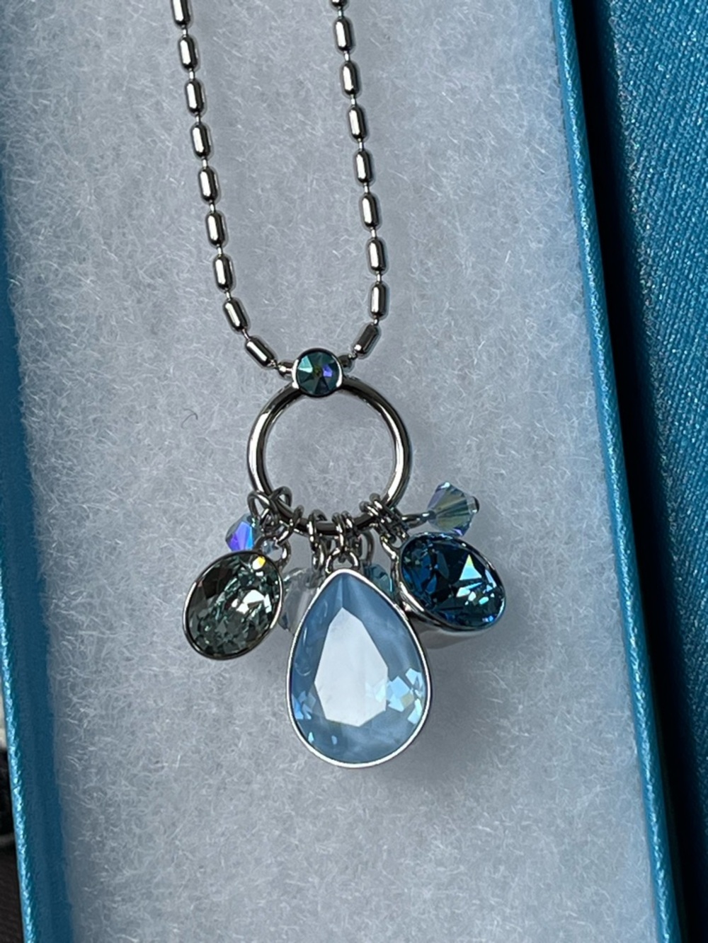 Swarovski Teardrop Necklace with Blue Crystals Charmed Existence, Final Price🩵 - Picture 2 of 11